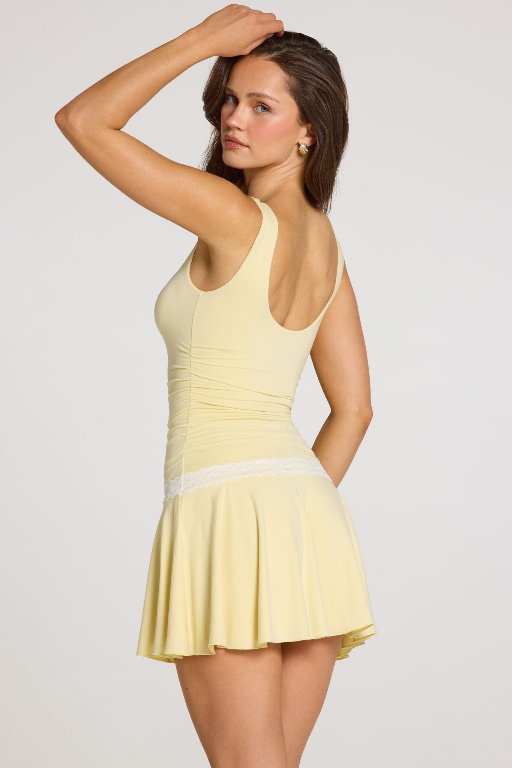 Modal Mini Dress in Pastel Yellow - Image 2