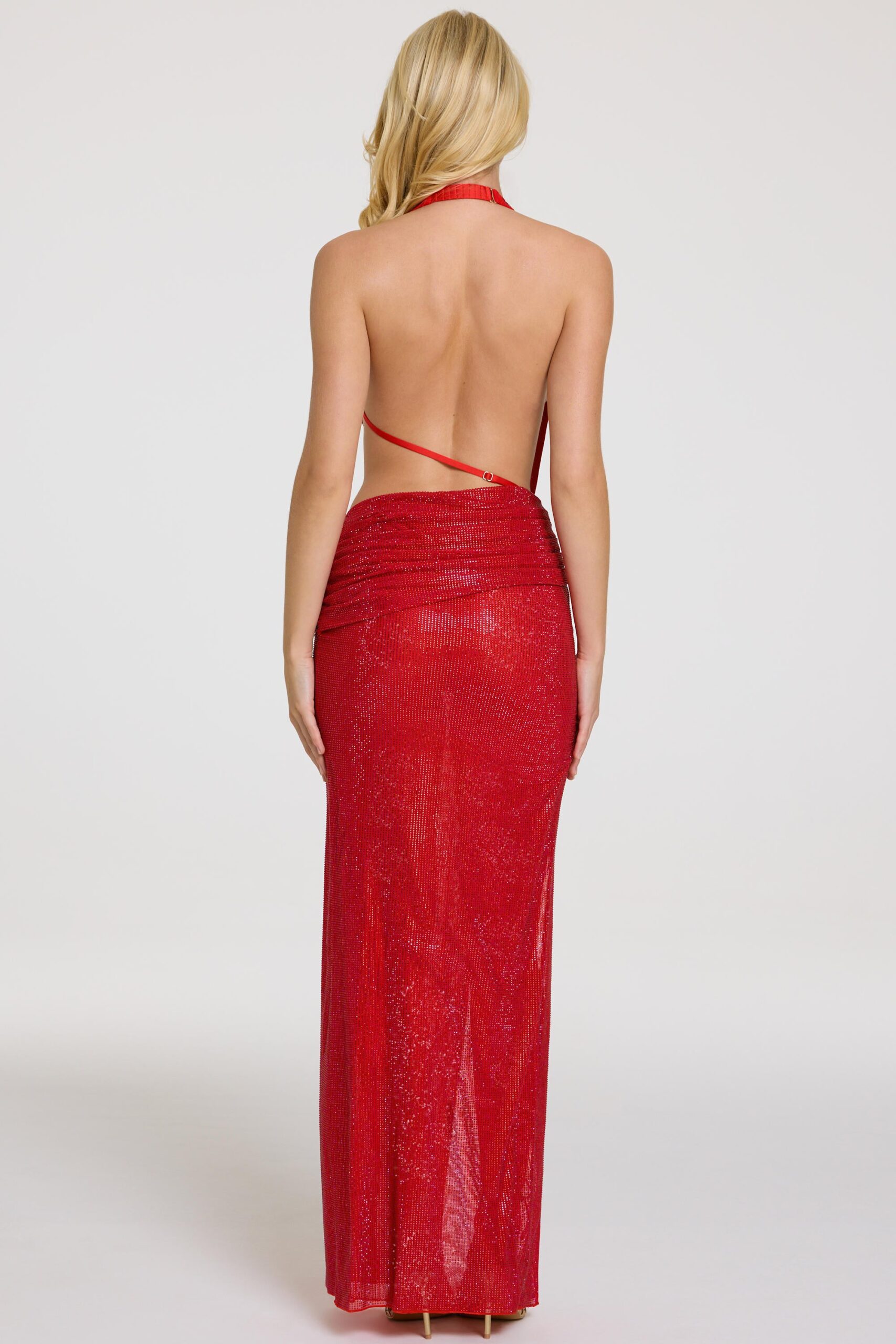 Embellished Maxi Dress in Red - Image 5